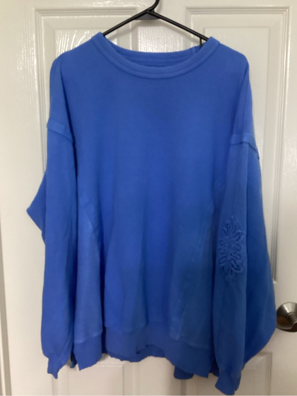 Aerie Laundry Blue Keep It Light Crochet Sweatshirt Women’s Small